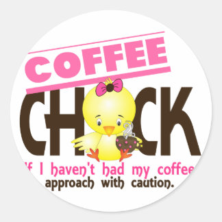 Koffie Chick 1 Ronde Sticker