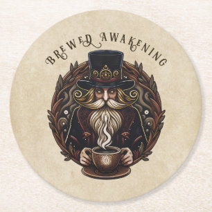 Koffie/Chocolade tovenaar Ronde Kartonnen Onderzetter