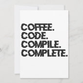 Koffie Code Compileren Compleet Funny Programmeur Kaart (Voorkant)