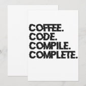 Koffie Code Compileren Compleet Funny Programmeur  Kaart (Voorkant / Achterkant)