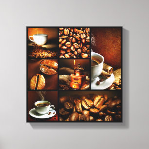 Koffie Collage 2 Canvas Afdruk