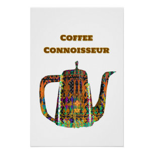 Koffie Connaisseur Bloemige Koffiepot Perfect Poster