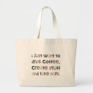 Koffie, Creëer en kranen Drinken Grote Tote Bag