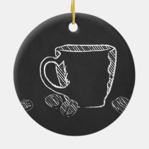KOFFIE CUP CHALK KERAMISCH ORNAMENT