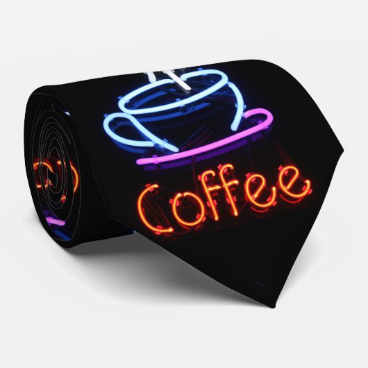 Koffie Cup Neon Teken Stropdas (Opgerold)