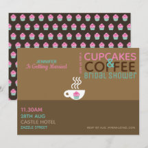 KOFFIE CUPCAKT Bridal Shower Invitation Pink Choc