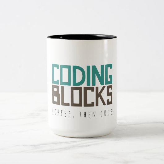 Koffie, dan code tweekleurige koffiemok (Center)