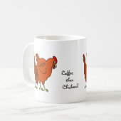 Koffie, dan kippen. koffiemok (Voorkant links)