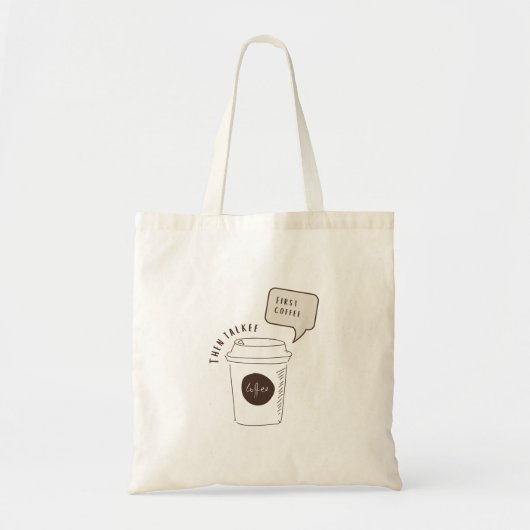 Koffie dan praten, praten voor koffie Canvas tas (Voorkant)