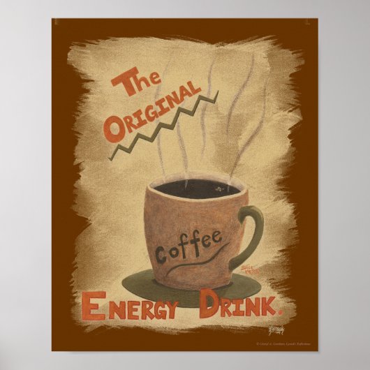 Koffie - de oorspronkelijke energie-Drink Poster (Voorkant)