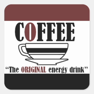 Koffie de ORIGINELE energie drink Vierkante Sticker