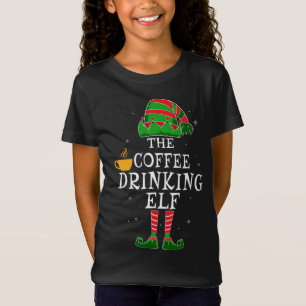 Koffie Drink Elf Matching Family Kerstfinanciering T-shirt
