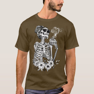 Koffie Drink Skeleton Lazy DIY Halloween Costum T-shirt
