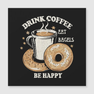 Koffie drinken Bagels eten Wees gelukkig