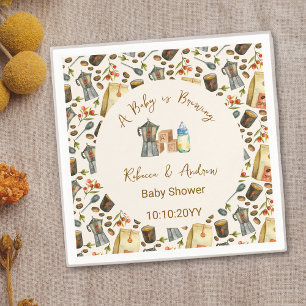 Koffie Een Baby Brouwt Baby Shower Servet
