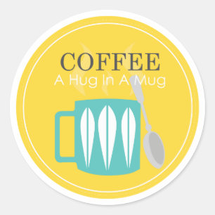 Koffie - een Hug in een Mok Ronde Sticker