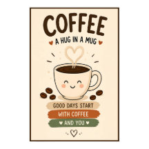 Koffie Een Knuffel In Een Mok 16x24