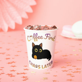 Koffie eerst, chaos later Latte mok Papieren Bekers