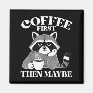 Koffie Eerst Dan Misschien Grappige Introvert Wasb Magneet