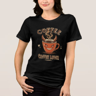 "Koffie eerst, schema's later - grappige cafeïneli Tri-Blend Shirt