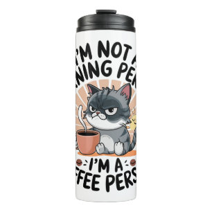Koffie-eerste houding Fun Cat Design Thermosbeker