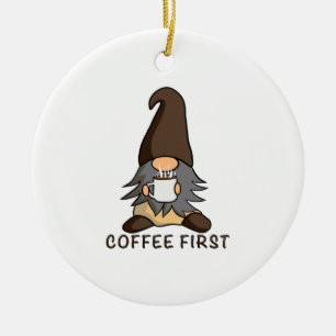 Koffie Eerste Magische Java Gnoom Bruin Tuin Gnoom Keramisch Ornament