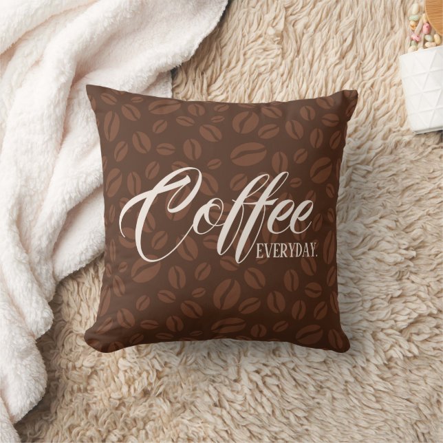 Koffie elke dag. Koffiebonen Sierkussen Decor (Deken)