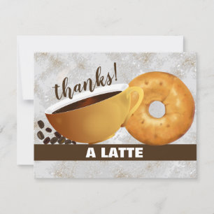 Koffie en bagel Opmerking van dank Kaart