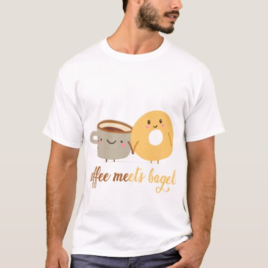 koffie en bagel t-shirt (Voorkant)