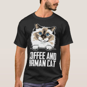 Koffie en birmaanse kat t-shirt