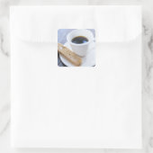 Koffie en biscotti vierkante sticker (Tas)