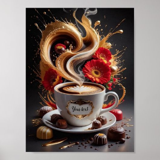 Koffie en bloemen poster (Voorkant)