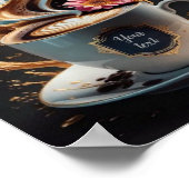 Koffie en bloemen poster (Hoek)