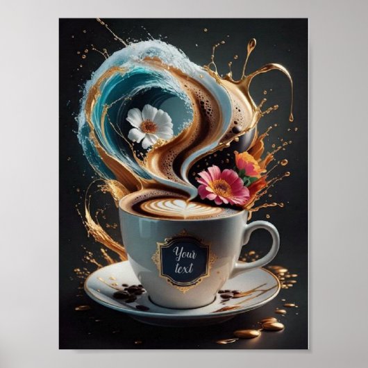 Koffie en bloemen poster (Voorkant)