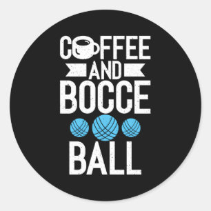 Koffie en Bocce Ball Ronde Sticker