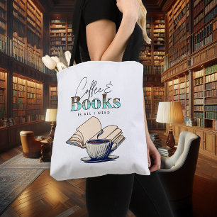 Koffie en Boeken is Alles wat ik Nodig Heb Draagtas