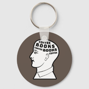 Koffie en boeken sleutelhanger