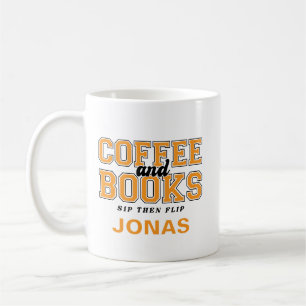 Koffie en Boeken Slurp Dan Sla Boekenwurm Oranje Koffiemok