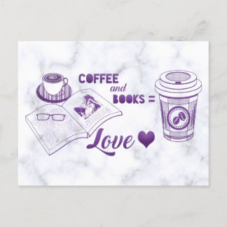 Koffie- en boekenwissel briefkaart