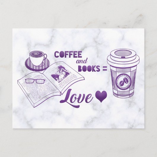 Koffie- en boekenwissel briefkaart (Voorkant)