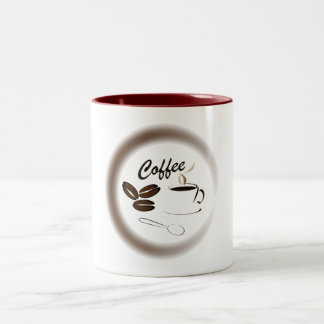 Koffie en bonen tweekleurige koffiemok