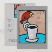 Koffie- en chatuitnodiging kaart (Voorkant / Achterkant)