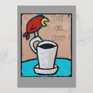 Koffie- en chatuitnodiging kaart