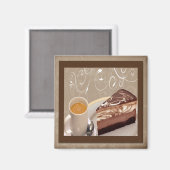 Koffie en Cheesecake Magnet Magneet (Voorkant / Achterkant)