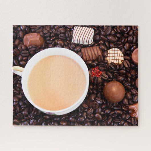 Koffie- en chocolaatlekkage legpuzzel (Horizontaal)