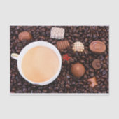 Koffie en chocolade van dichtbij tissuepapier (Voorkant)