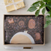 Koffie en chocolade van dichtbij tissuepapier (Geschenk)