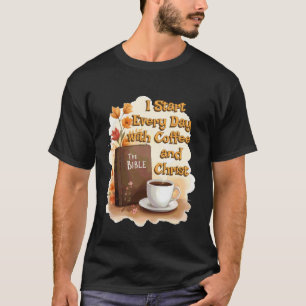 Koffie en Christus Jezus Katholieke Ochtend T-shirt