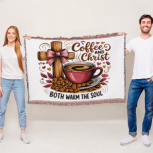 Koffie en Christus verwarmen de ziel Deken