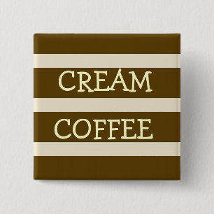 Koffie en cream Block Art Vierkante Button 5,1 Cm
